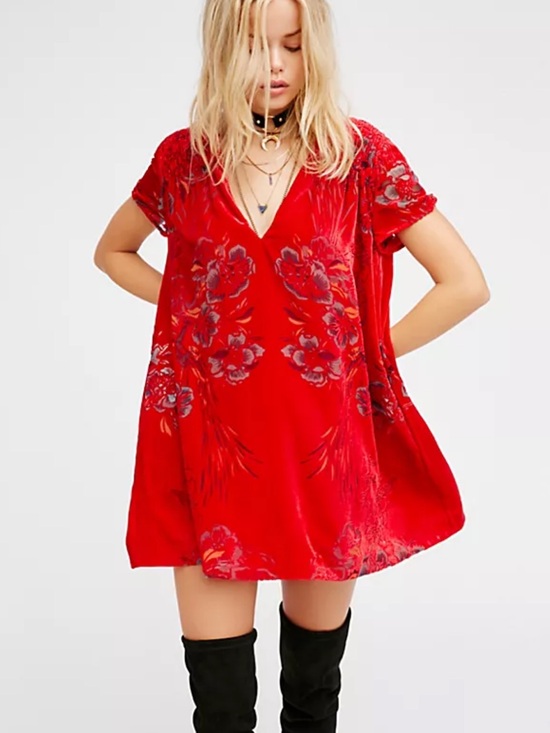 Free People Dresses & Skirts - *read/flaw* Free People Acting Single Velvet minidress